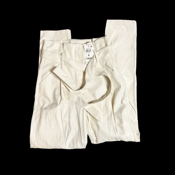 And Now This Cream Faux Leather Paperbag Pants – Size 0 (New with Tags) - Picture 3 of 4